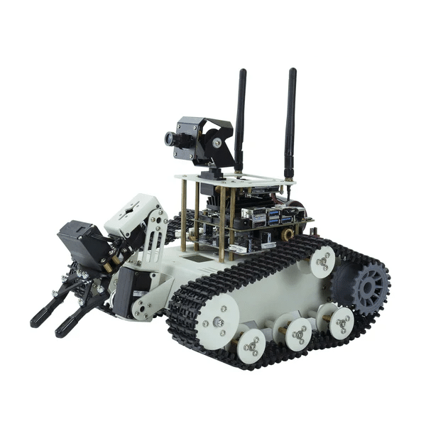 Transbot SE - Robot cu șenile, braț robotic 3-DOF și cameră PTZ, compatibil cu Nvidia Jetson NANO 4GB sau Raspberry Pi 5